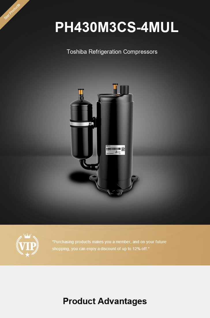 Toshiba Compressor PH430M3CS-4MUL, technical parameters pdf, structure diagram